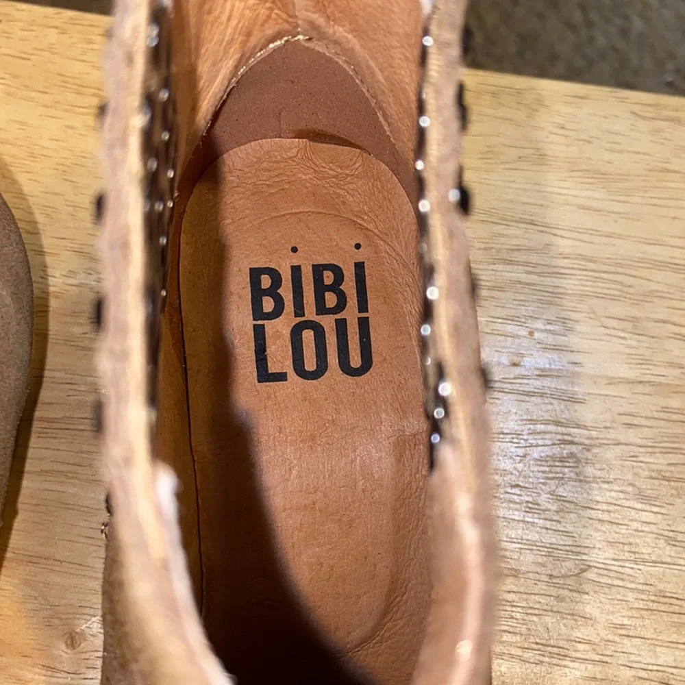 BiBi Lou Brown Leather Studded Ankle Boots